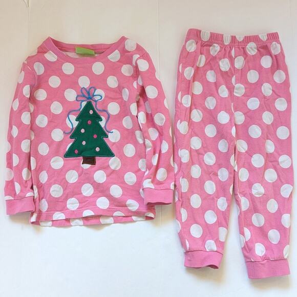 Classic Whimsy Pajamas Girls Sz 2T Christmas Tree Boutique Pink Polka Dot - Picture 1 of 5